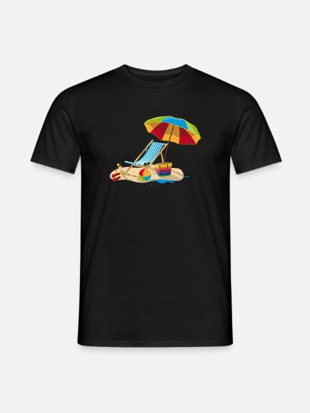 Liggestol på stranden - Afslappende på ferie - Mænd T-shirt - sort