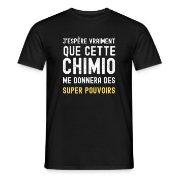 Humour de survie – Espérer des super-pouvoirs - T-shirt homme - noir - Devant - AI Model Male 178 light (178cm)