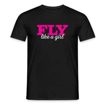 Pilotin Girl Luftfahrt Fliegen - Männer T-Shirt - Schwarz - Vorne - AI Model Male 178 light (178cm)