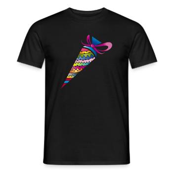 Sac d’école à motifs colorés pour la scolarisation - T-shirt homme - noir - Devant - AI Model Male 178 light (178cm)