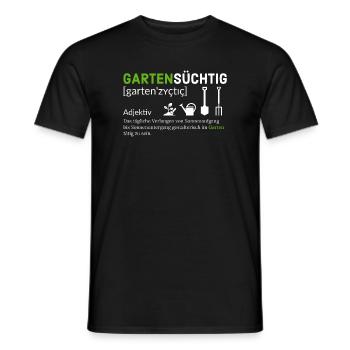 Gartensüchtig: Pflanzenliebhaber Design - Männer T-Shirt - Schwarz - Vorne - AI Model Male 178 light (178cm)