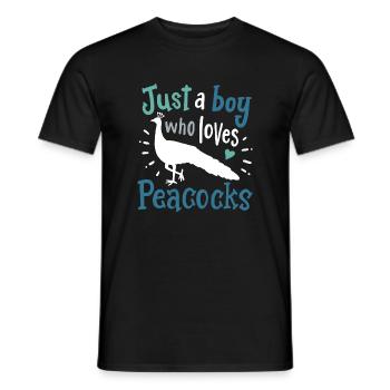 Paons oiseaux paon amoureux de paon - T-shirt homme - noir - Devant - AI Model Male 178 light (178cm)