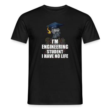 Engineer Student - Men's T-Shirt - black - Front - AI Model Male 178 light (178cm)