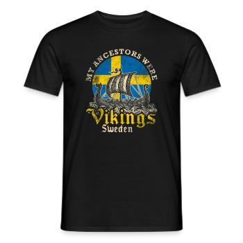 Mes ancêtres étaient des Vikings Suède Design - T-shirt homme - noir - Devant - AI Model Male 178 light (178cm)