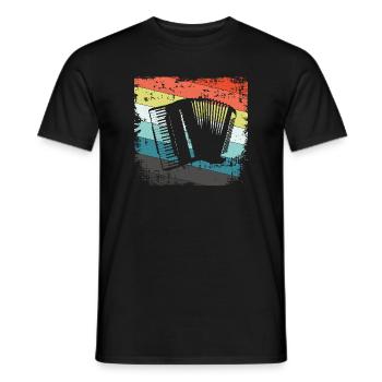 Accordéon Harmonica - T-shirt homme - noir - Devant - AI Model Male 178 light (178cm)