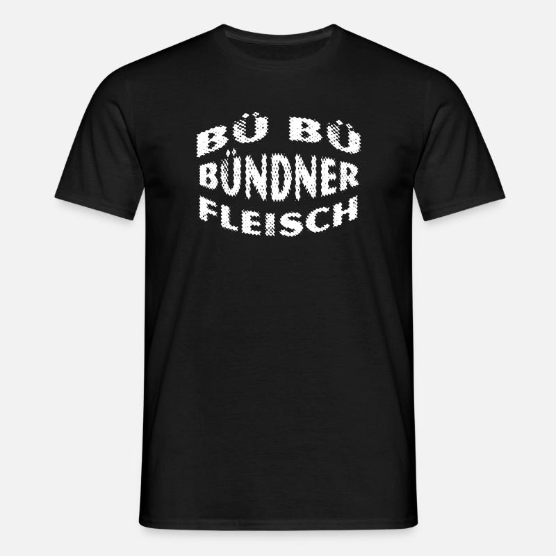Bündnerfleisch - Kultspruch Schweiz - Männer T-Shirt - Schwarz