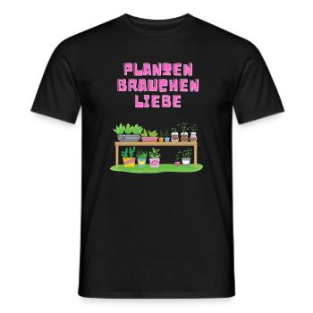 Pflanzen brauchen Liebe - Männer T-Shirt - Schwarz - Vorne - AI Model Male 178 light (178cm)
