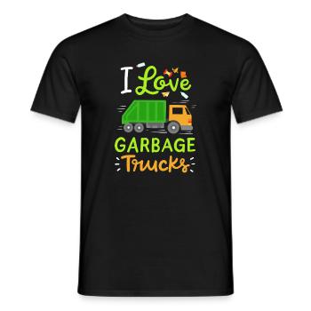 Garbage Truck Garbage Day - Men's T-Shirt - black - Front - AI Model Male 178 light (178cm)