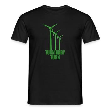 Wind wheel Turn Baby Turn Wind Power Electricity Renewable - Men's T-Shirt - black - Front - AI Model Male 178 light (178cm)