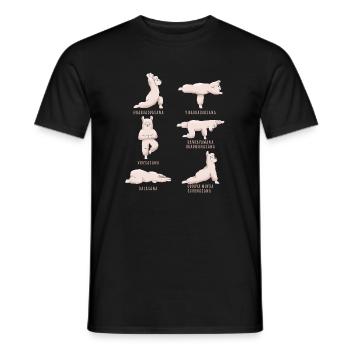 Yoga Lama Alpaca Yoga Poses - Men's T-Shirt - black - Front - AI Model Male 178 light (178cm)