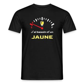 J'ai besoin d'un jaune - Message Humour Alcool - T-shirt homme - noir - Devant - AI Model Male 178 light (178cm)