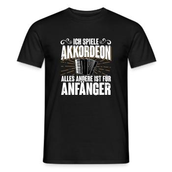 Akkordeon - Männer T-Shirt - Schwarz - Vorne - AI Model Male 178 light (178cm)