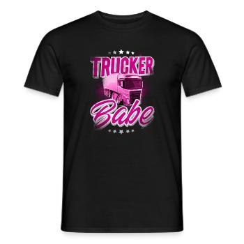 Truck driver Trucker Babe - Men's T-Shirt - black - Front - AI Model Male 178 light (178cm)
