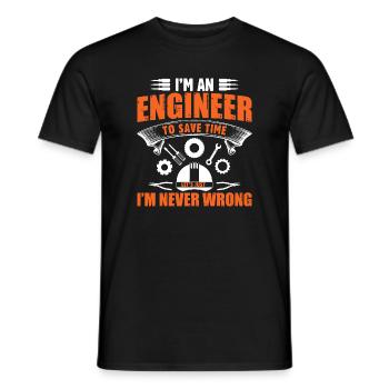 engineer - Men's T-Shirt - black - Front - AI Model Male 178 light (178cm)