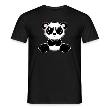 Cute panda is annoyed - Men's T-Shirt - black - Front - AI Model Male 178 light (178cm)