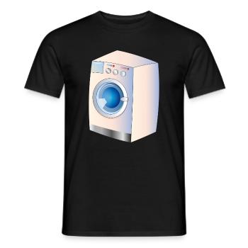 Machine à laver dans le style BD pour des idées fraîches - T-shirt homme - noir - Devant - AI Model Male 178 light (178cm)