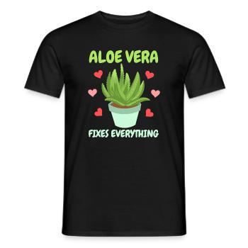 Aloe Vera Succulents - Men's T-Shirt - black - Front - AI Model Male 178 light (178cm)