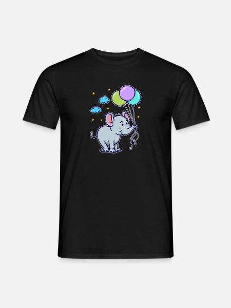 Drôle animal Cool Bébé Éléphant - T-shirt homme - noir