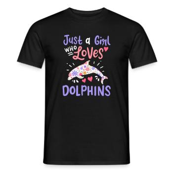 Dolphin Dolphin Lovers - Men's T-Shirt - black - Front - AI Model Male 178 light (178cm)