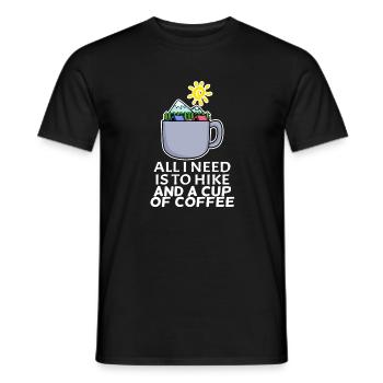 Coffee Mountain Mountains Hiking - Men's T-Shirt - black - Front - AI Model Male 178 light (178cm)