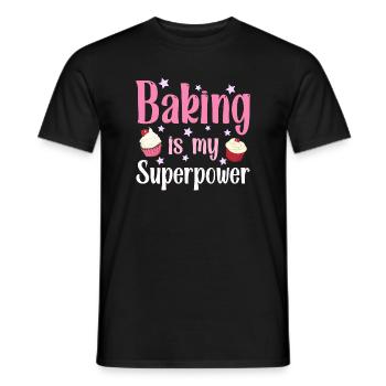 Baking baker baker - Men's T-Shirt - black - Front - AI Model Male 178 light (178cm)