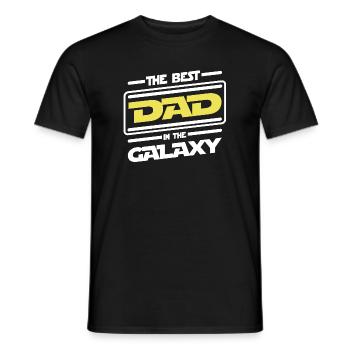 The best Dad in the galaxy - Parody humor - Men's T-Shirt - black - Front - AI Model Male 178 light (178cm)
