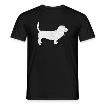 Basset Hound Dog Vintage - Men's T-Shirt - black - Front - AI Model Male 178 light (178cm)