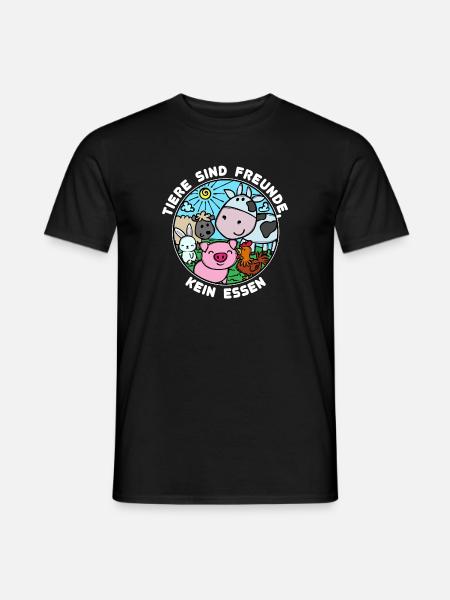 Schwein Kuh Vegan Statement Tierlieb - Männer T-Shirt - Schwarz