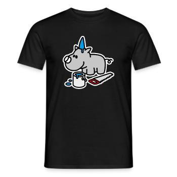 Lustige Nashorn Geburtstag Partyhut Party Niedlich - Männer T-Shirt - Schwarz - Vorne - AI Model Male 178 light (178cm)