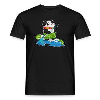 Stand Up Paddling Stand up Paddler Panda - Männer T-Shirt - Schwarz - Vorne - AI Model Male 178 light (178cm)