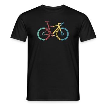 retro bike road bike love vintage tour stage - Men's T-Shirt - black - Front - AI Model Male 178 light (178cm)