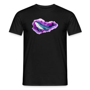 Blue Whale Galaxy Space Whale Fantasy Shirt - Men's T-Shirt - black - Front - AI Model Male 178 light (178cm)