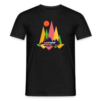 Animaux chevaux - T-shirt homme - noir - Devant - AI Model Male 178 light (178cm)