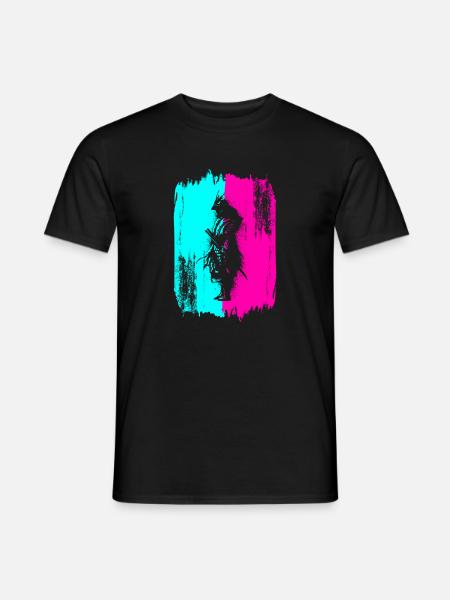 Samurai Krieger Japan Türkis Pink Kunst Manga - Männer T-Shirt - Schwarz
