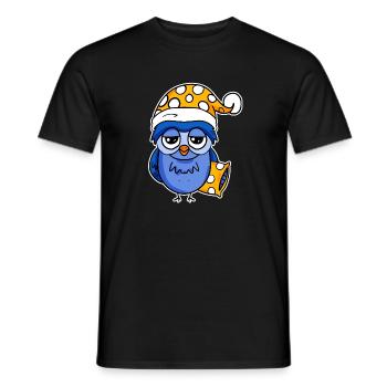 Le lève-tôt Hibou Dormir - T-shirt homme - noir - Devant - AI Model Male 178 light (178cm)