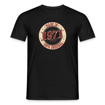 Made in 1971 100% Originale Teile - Männer T-Shirt - Schwarz - Vorne - AI Model Male 178 light (178cm)