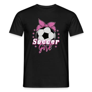 Soccer Girl Girl Soccer Soccer Female Gift - Men's T-Shirt - black - Front - AI Model Male 178 light (178cm)