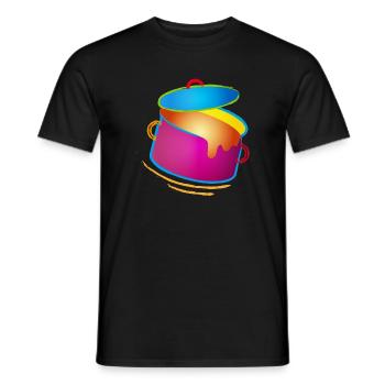 knallig bunter Kochtopf mit Deckel - Männer T-Shirt - Schwarz - Vorne - AI Model Male 178 light (178cm)