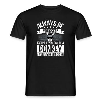 Esel - Männer T-Shirt - Schwarz - Vorne - AI Model Male 178 light (178cm)