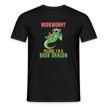 Livre Dragon Cadeau - T-shirt homme - noir - Devant - AI Model Male 178 light (178cm)