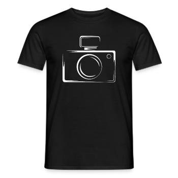 photo camera kamera shooting shoot symbol icon - Männer T-Shirt - Schwarz - Vorne - AI Model Male 178 light (178cm)