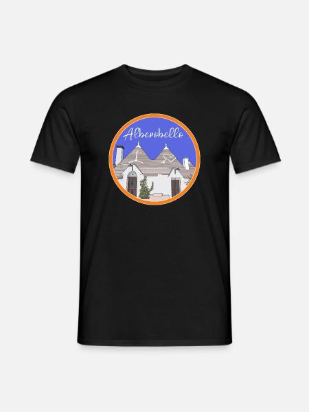 Trulli Houses Alberobello Bari Trullo Italy - Men's T-Shirt - black