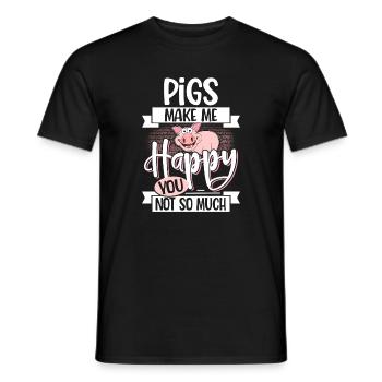 Porc - T-shirt homme - noir - Devant - AI Model Male 178 light (178cm)