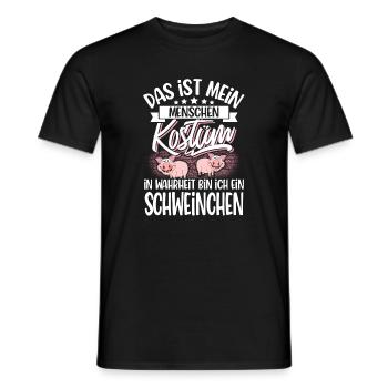 Schwein Kostüm - Männer T-Shirt - Schwarz - Vorne - AI Model Male 178 light (178cm)