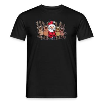 Hirsch Xmas Weihnachten Weihnachtsmann - Männer T-Shirt - Schwarz - Vorne - AI Model Male 178 light (178cm)