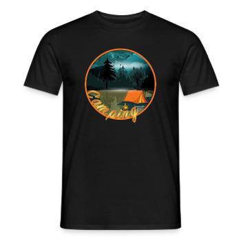camping sauvagement romantique avec romance de feu de camp - T-shirt homme - noir - Devant - AI Model Male 178 light (178cm)