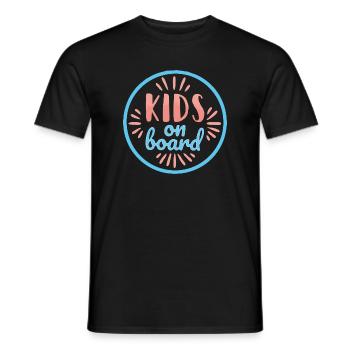 Kids on board - Men's T-Shirt - black - Front - AI Model Male 178 light (178cm)