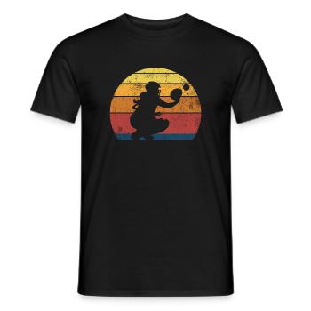Catcher Softballspieler Vintage - Männer T-Shirt - Schwarz - Vorne - AI Model Male 178 light (178cm)