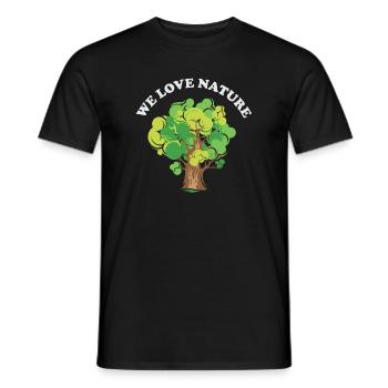 Wald Baum Illustration Naturliebe Symbol Logo - Männer T-Shirt - Schwarz - Vorne - AI Model Male 178 light (178cm)