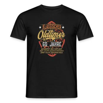 60. Geburtstag Oldtimer - Männer T-Shirt - Schwarz - Vorne - AI Model Male 178 light (178cm)